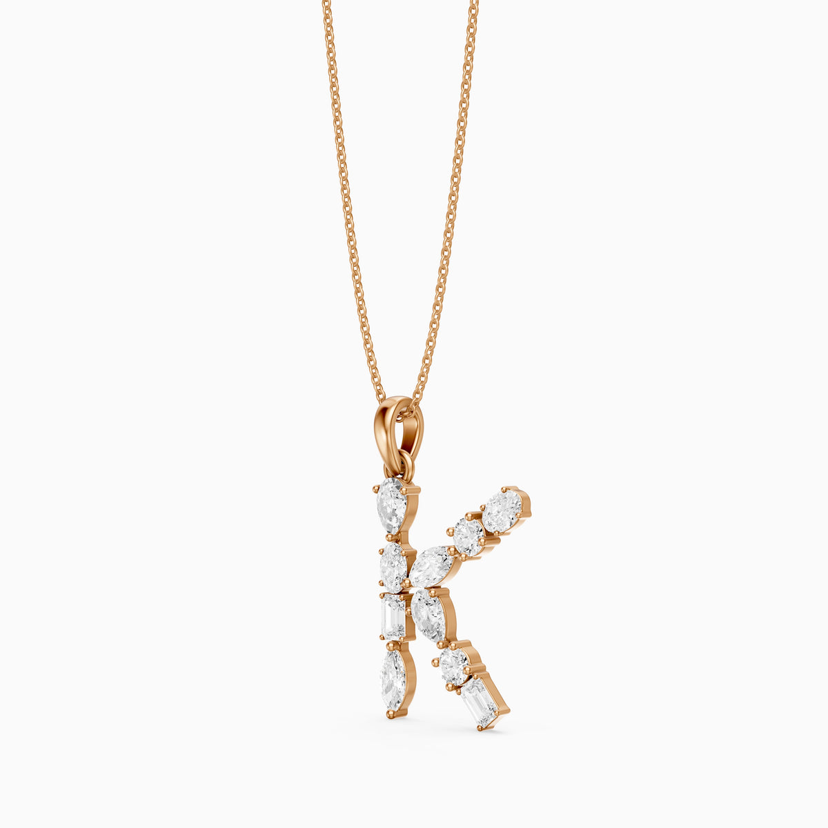 Sidonie Multi Shape Lab Grown Diamond Initial K Pendant