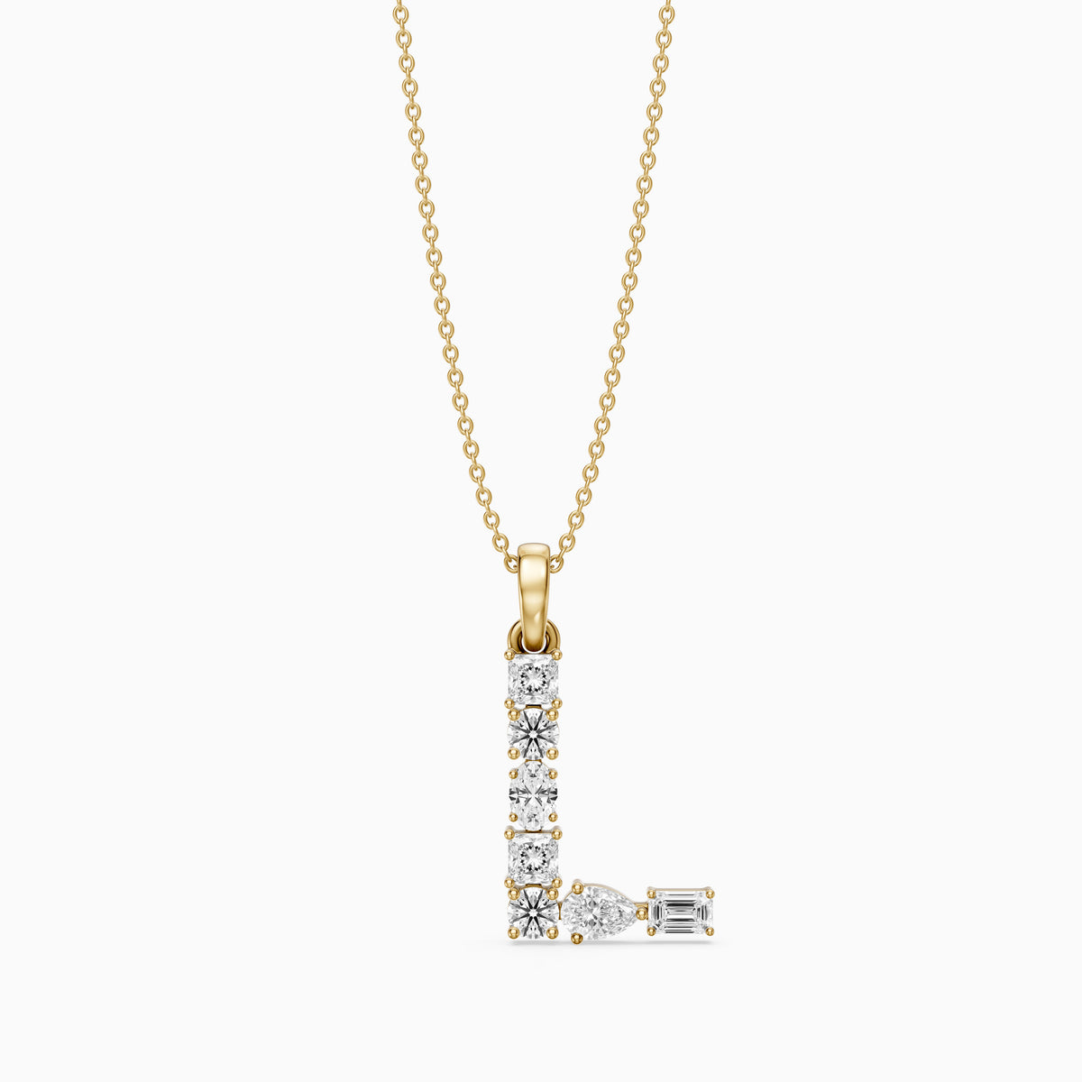 Apolline Multi Shape Lab Grown Diamond Initial L Pendant