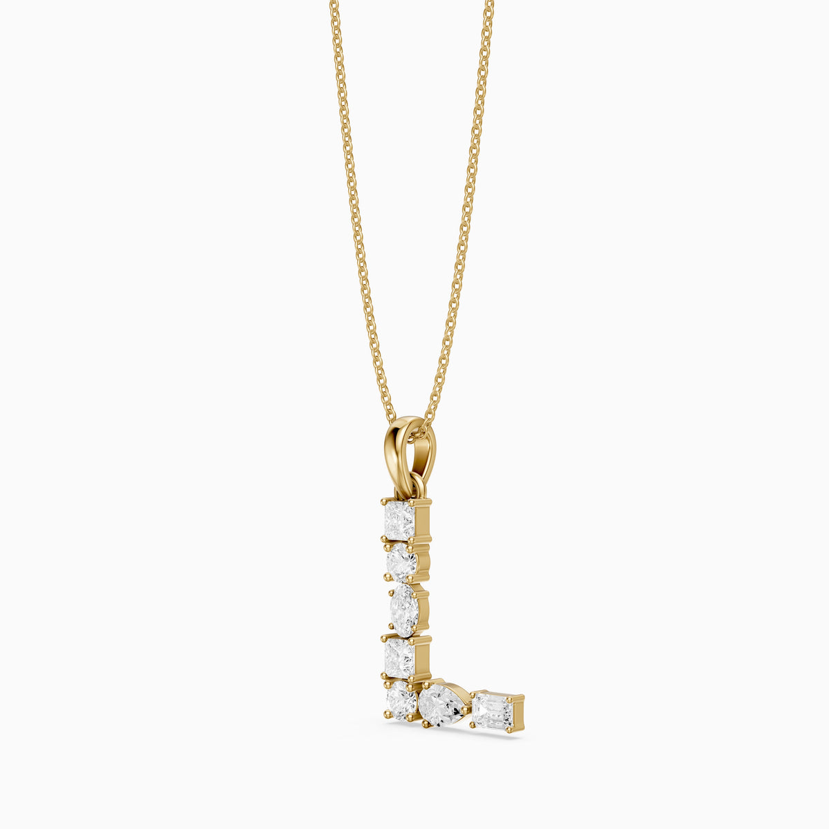 Apolline Multi Shape Lab Grown Diamond Initial L Pendant