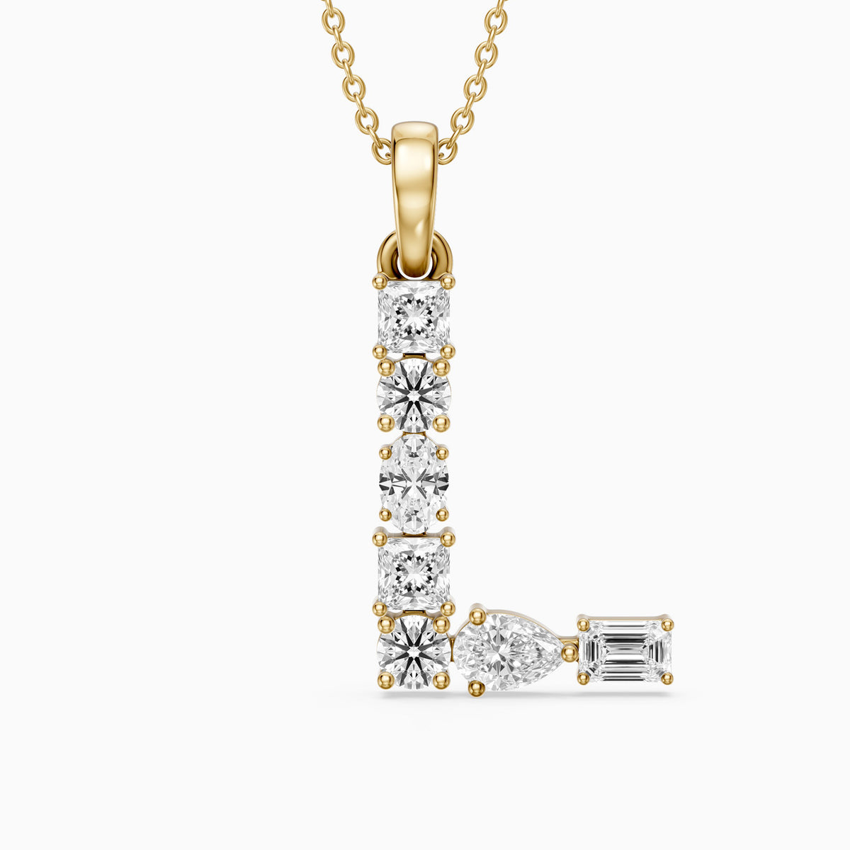 Apolline Multi Shape Lab Grown Diamond Initial L Pendant