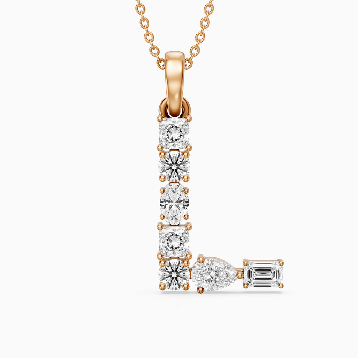 Apolline Multi Shape Lab Grown Diamond Initial L Pendant