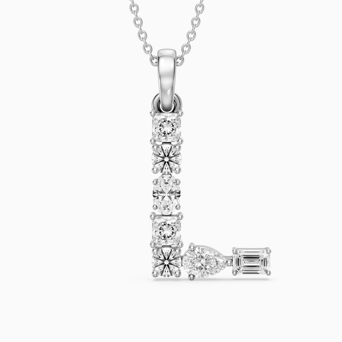 Apolline Multi Shape Lab Grown Diamond Initial L Pendant