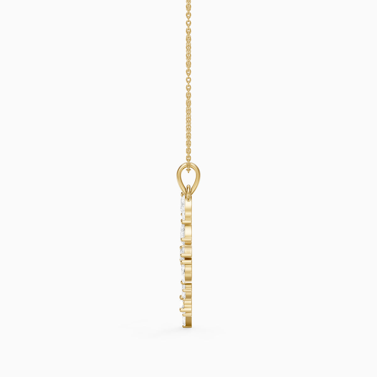 Maristella Multi Shape Lab Grown Diamond Initial M Pendant