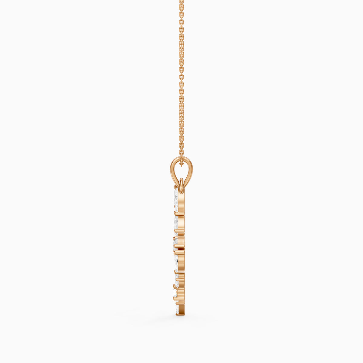 Maristella Multi Shape Lab Grown Diamond Initial M Pendant