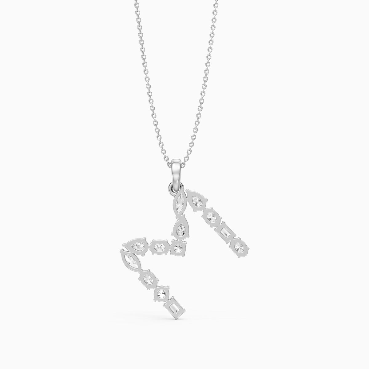 Maristella Multi Shape Lab Grown Diamond Initial M Pendant