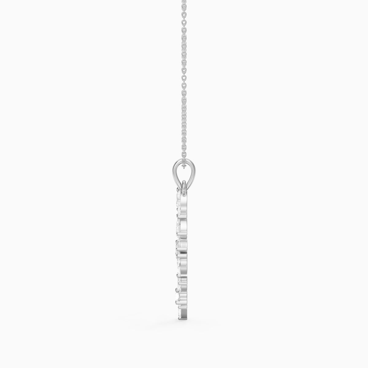 Maristella Multi Shape Lab Grown Diamond Initial M Pendant