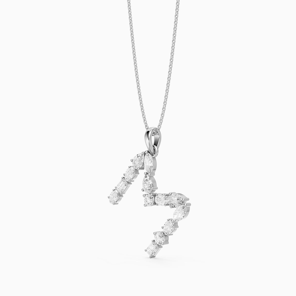 Maristella Multi Shape Lab Grown Diamond Initial M Pendant