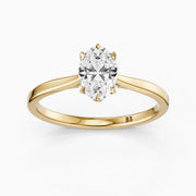 Rory Oval Moissanite Diamond Tulip Cathedral Solitaire Ring