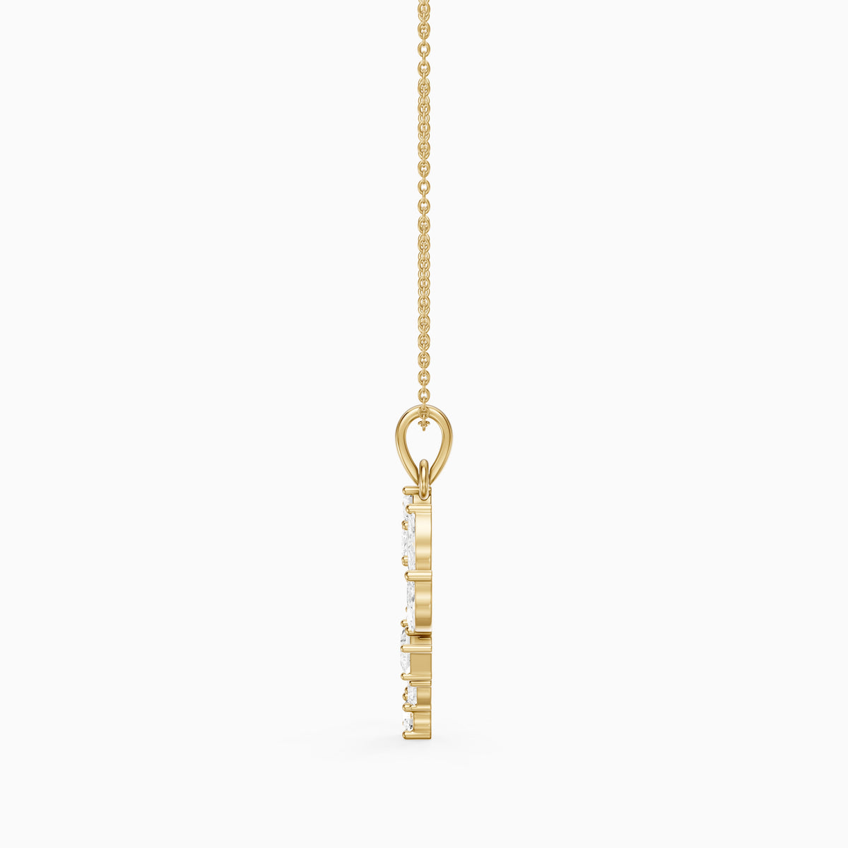 Ines Multi Shape Lab Grown Diamond Initial N Pendant