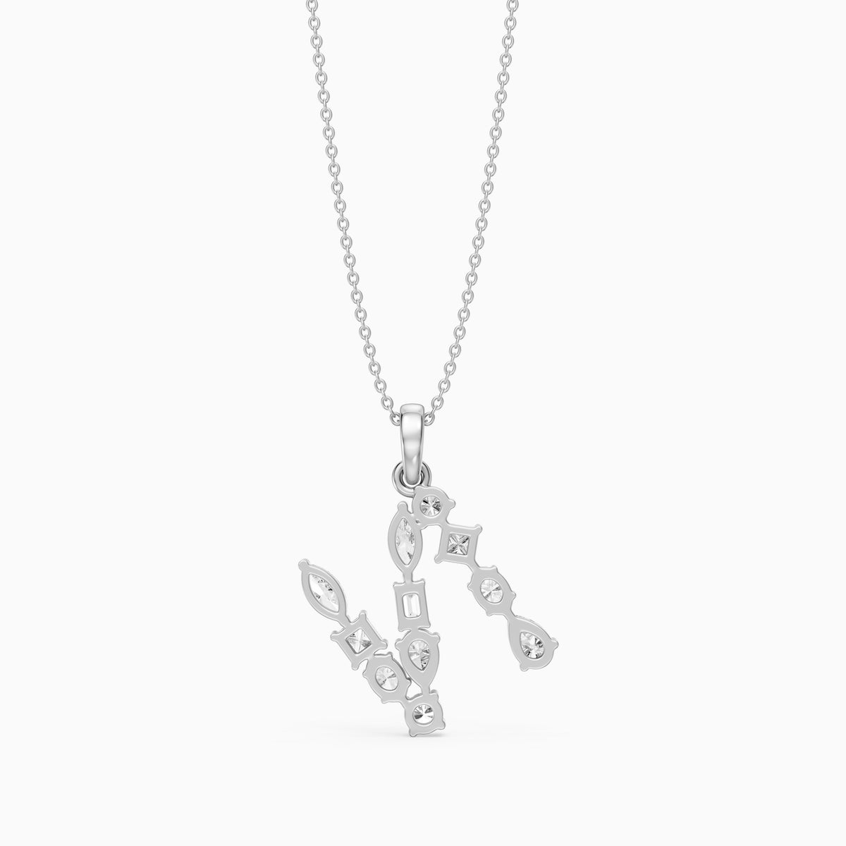 Ines Multi Shape Lab Grown Diamond Initial N Pendant