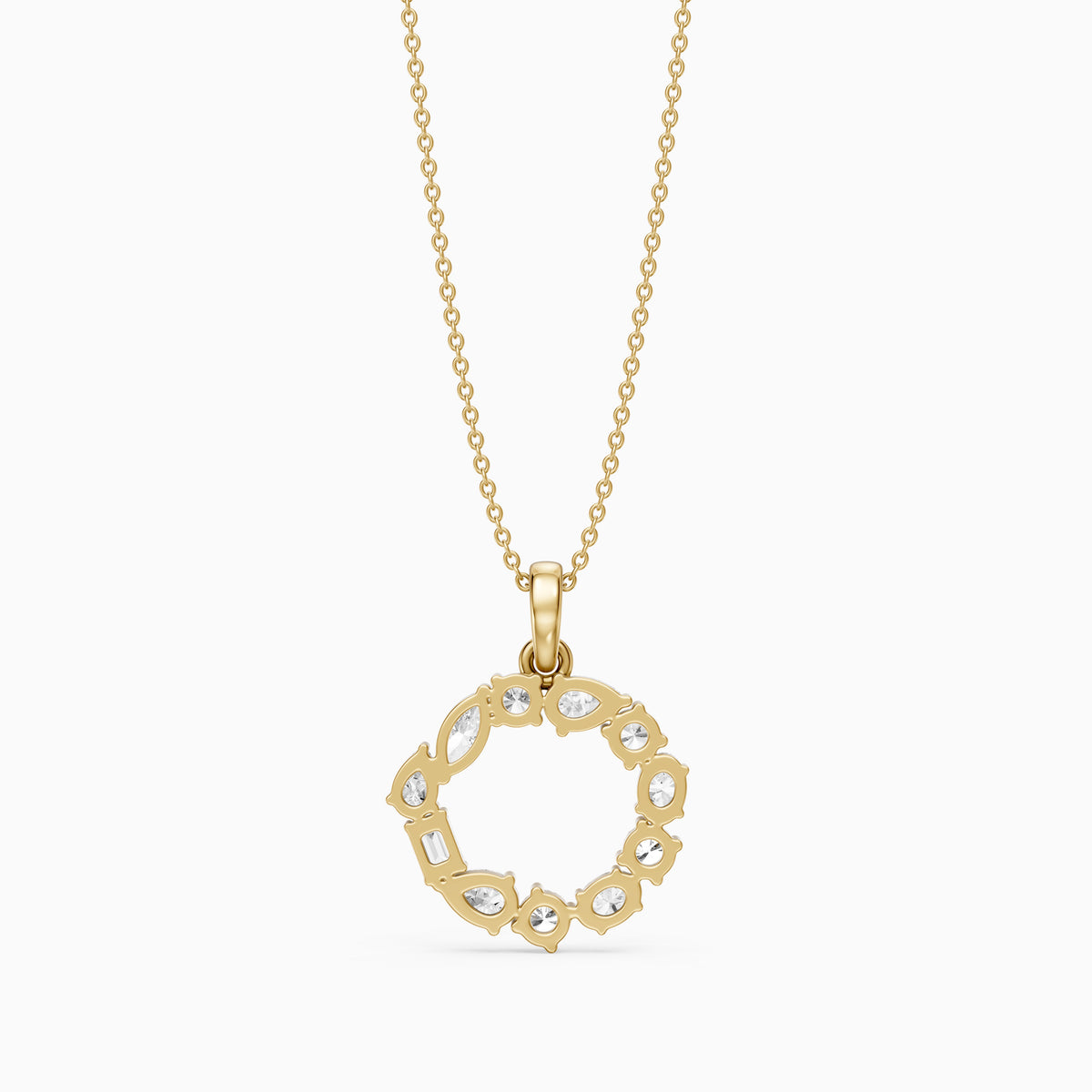 Elia Multi Shape Lab Grown Diamond Initial O Pendant