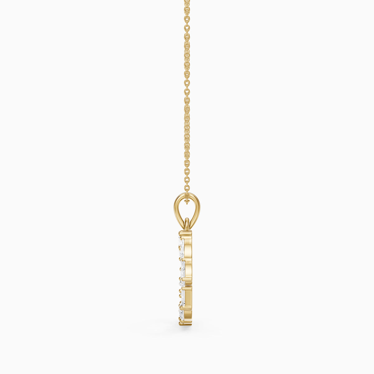 Elia Multi Shape Lab Grown Diamond Initial O Pendant