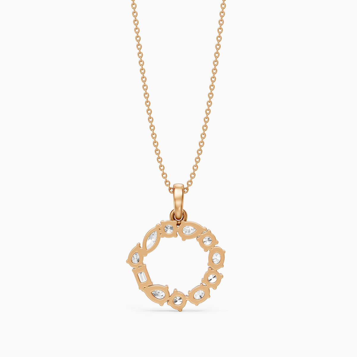 Elia Multi Shape Lab Grown Diamond Initial O Pendant