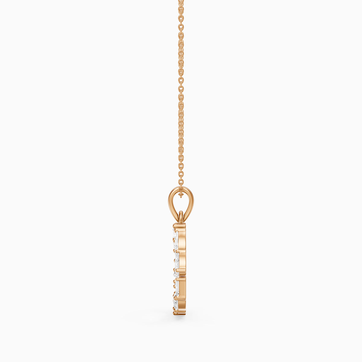 Elia Multi Shape Lab Grown Diamond Initial O Pendant