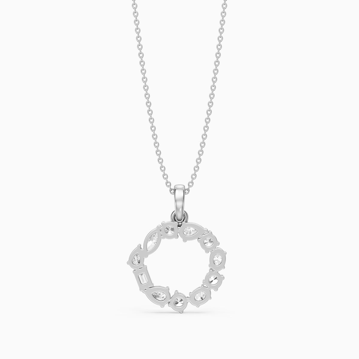 Elia Multi Shape Lab Grown Diamond Initial O Pendant