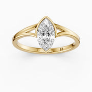 Sydney Marquise Lab Grown Diamond Half Bezel Split Shank Ring