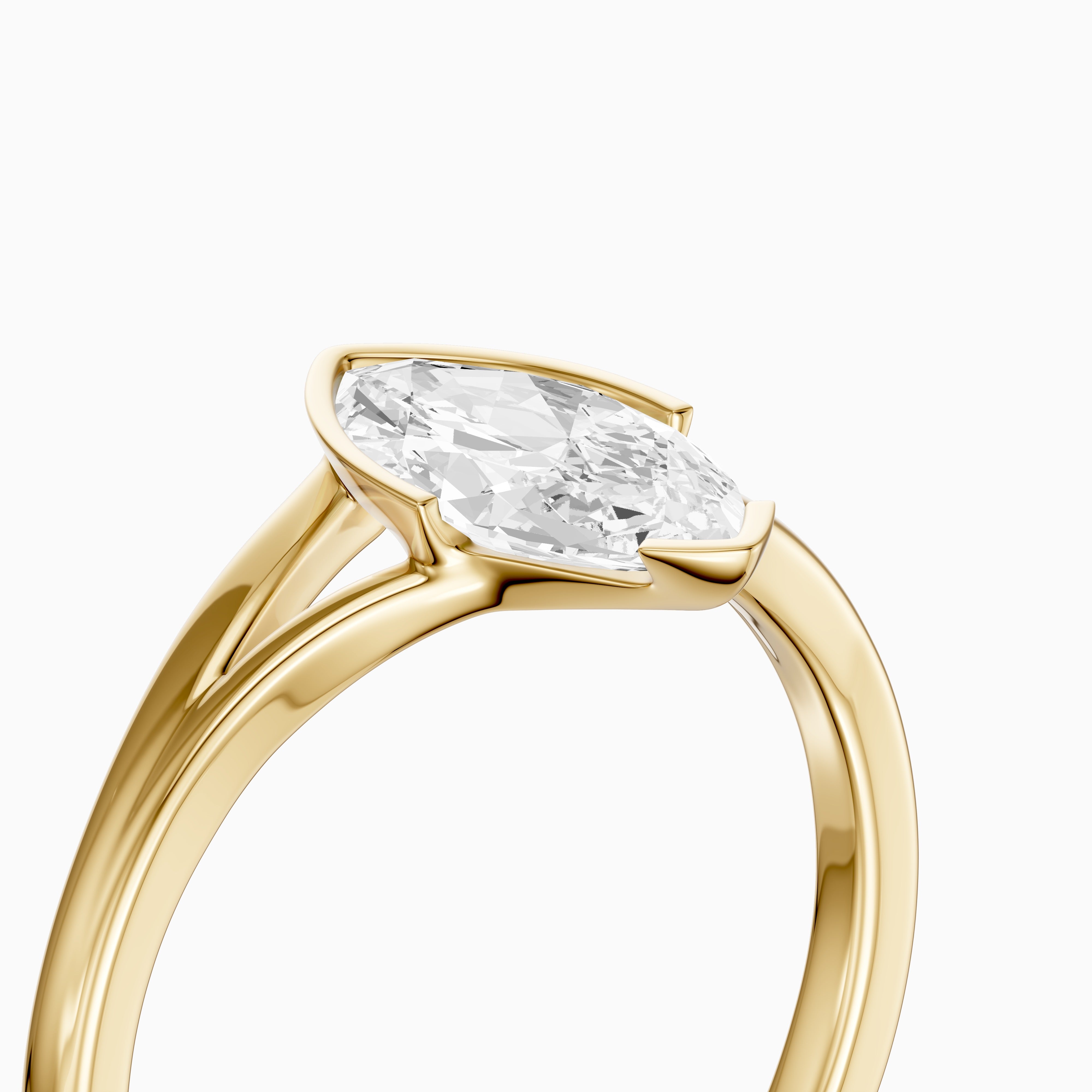 Sydney Marquise Lab Grown Diamond Half Bezel Split Shank Ring