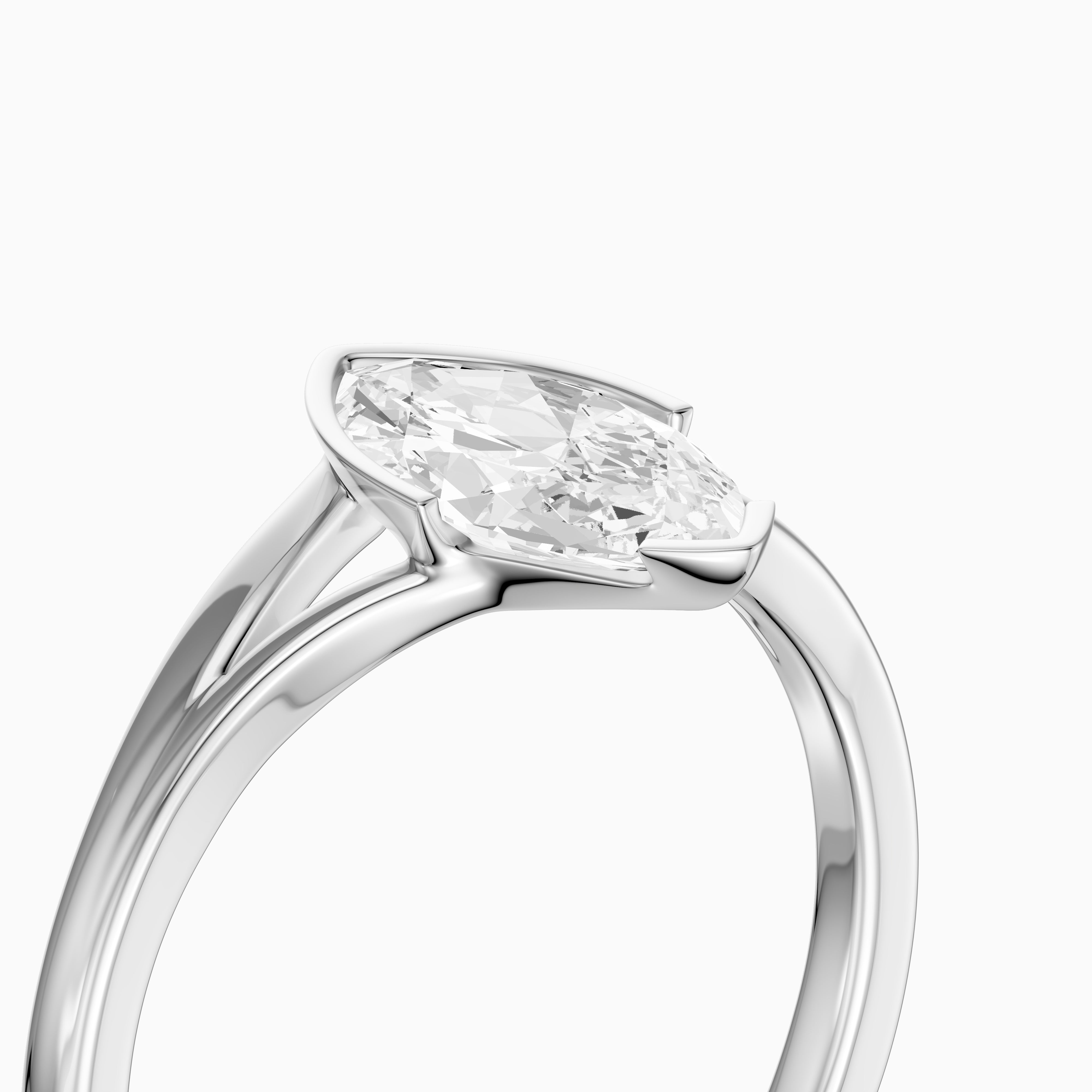 Sydney Marquise Lab Grown Diamond Half Bezel Split Shank Ring