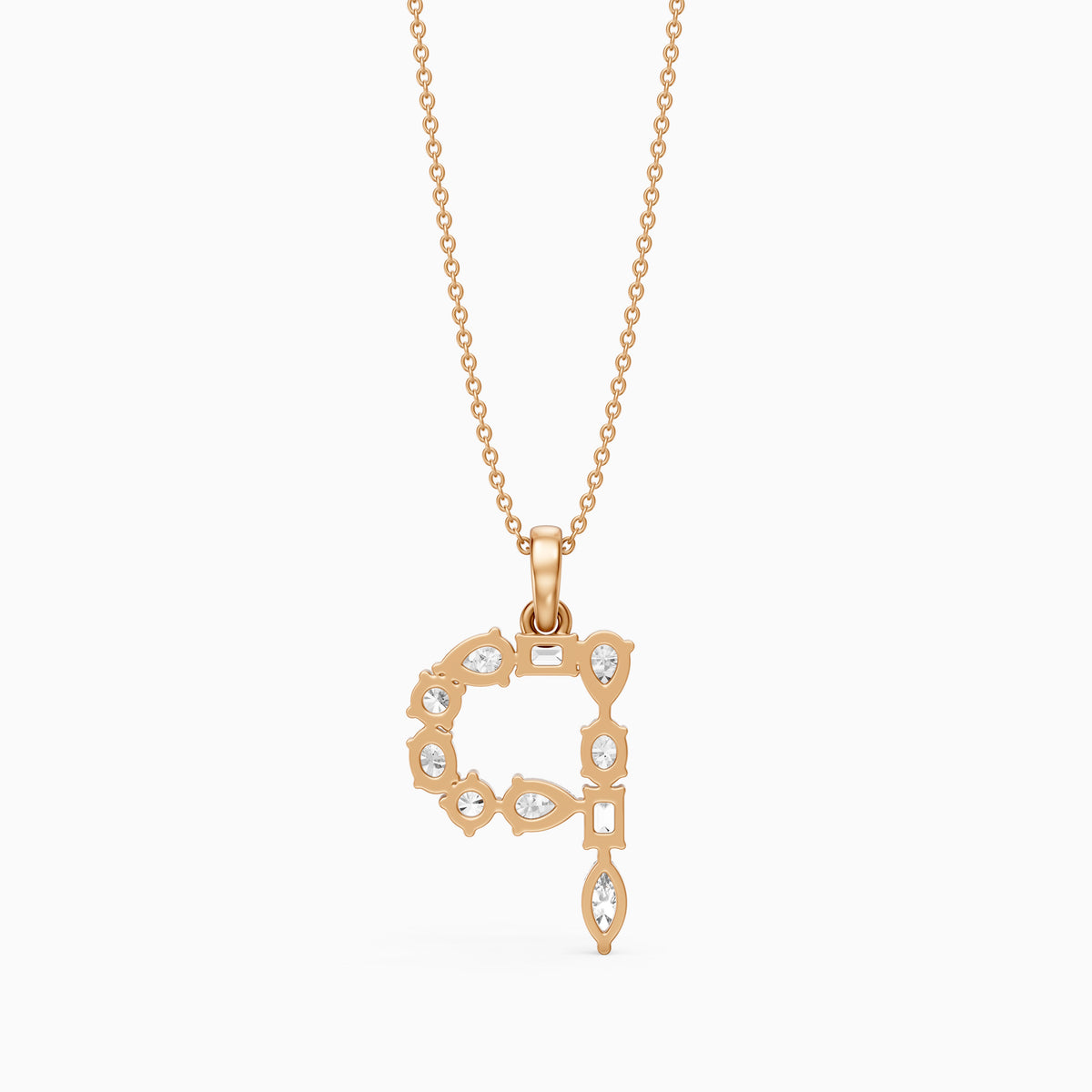 Triana Multi Shape Lab Grown Diamond Initial P Pendant