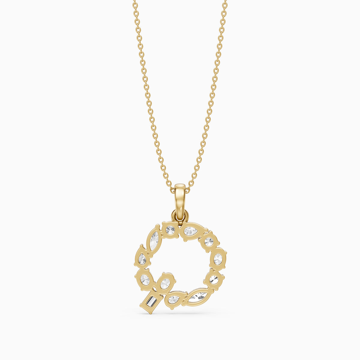 Alva Multi Shape Lab Grown Diamond Initial Q Pendant