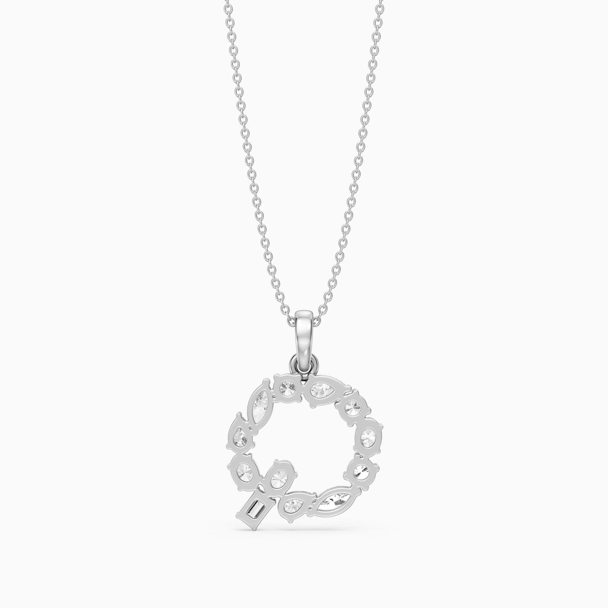 Alva Multi Shape Lab Grown Diamond Initial Q Pendant