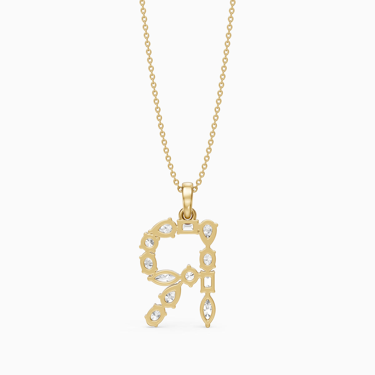 Signe Multi Shape Lab Grown Diamond Initial R Pendant