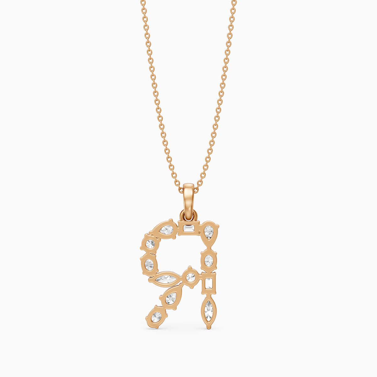 Signe Multi Shape Lab Grown Diamond Initial R Pendant