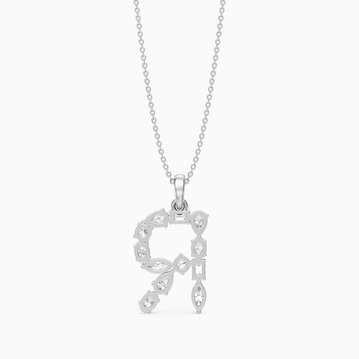 Signe Multi Shape Lab Grown Diamond Initial R Pendant