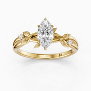 Luciana Marquise Lab Grown Diamond Leaf Vine Ring with Side Stones