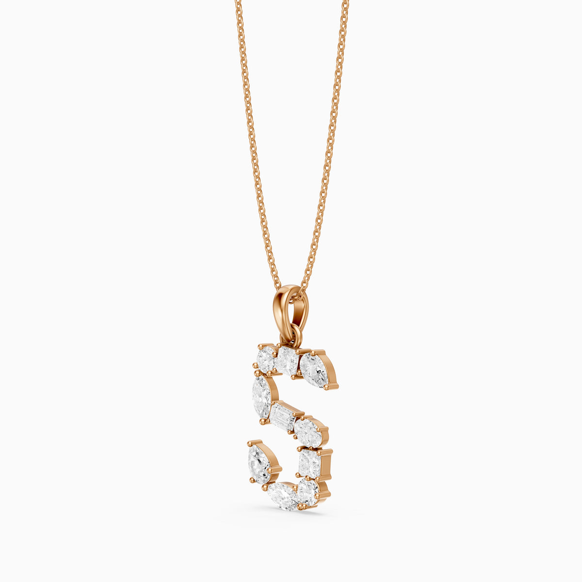 Thora Multi Shape Lab Grown Diamond Initial S Pendant
