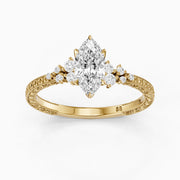 Amari Marquise Lab Grown Diamond Ring with Vintage Milgrain Band