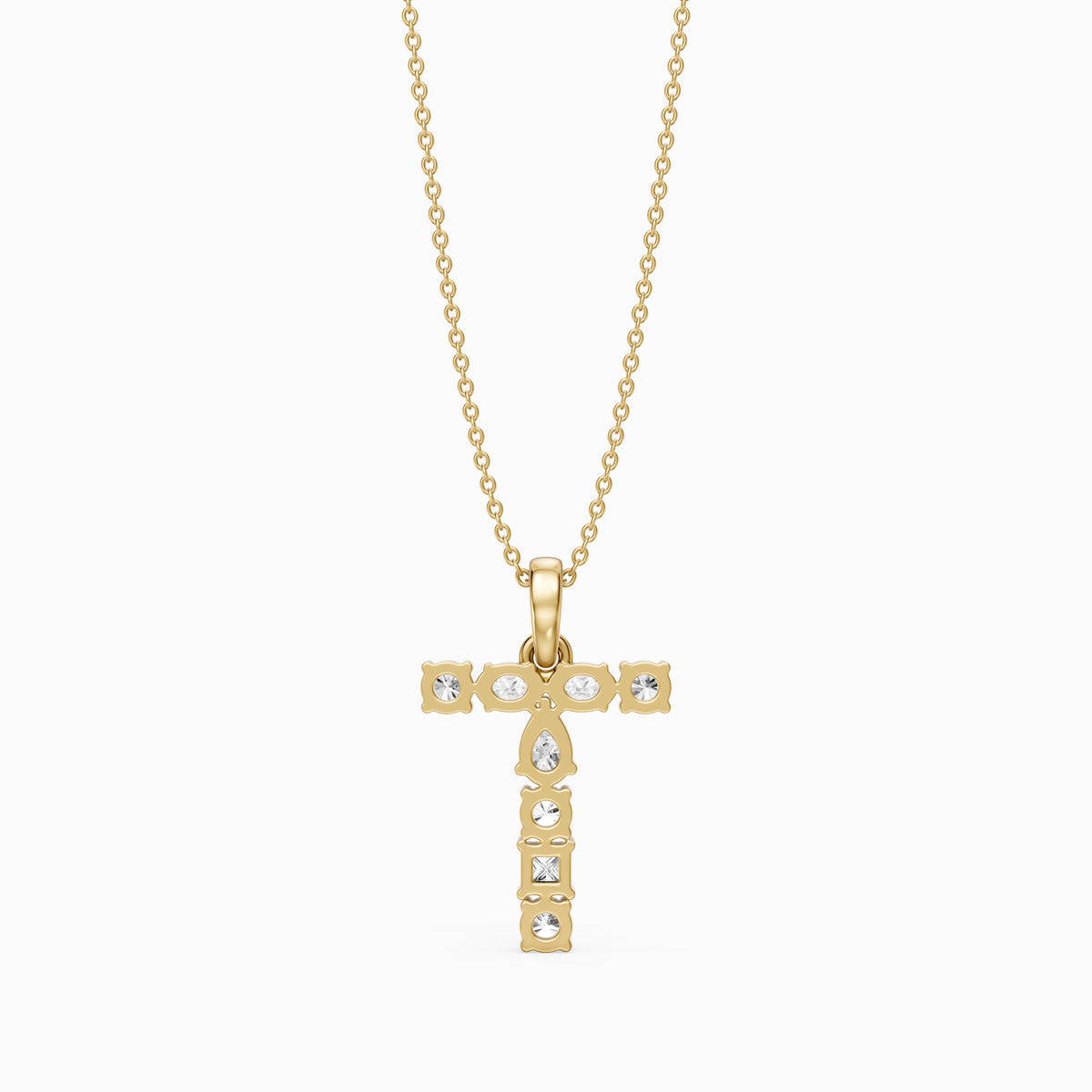 Lykke Multi Shape Lab Grown Diamond Initial T Pendant