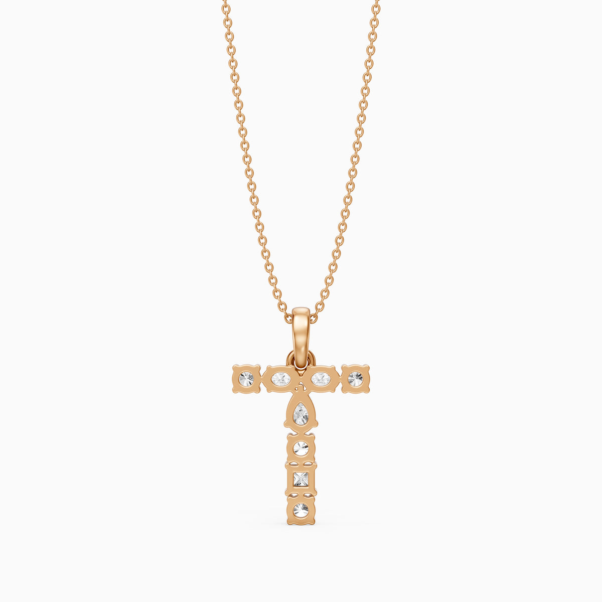Lykke Multi Shape Lab Grown Diamond Initial T Pendant