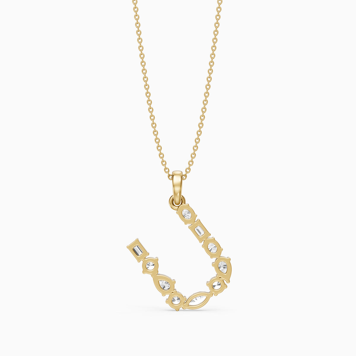 Ebba Multi Shape Lab Grown Diamond Initial U Pendant