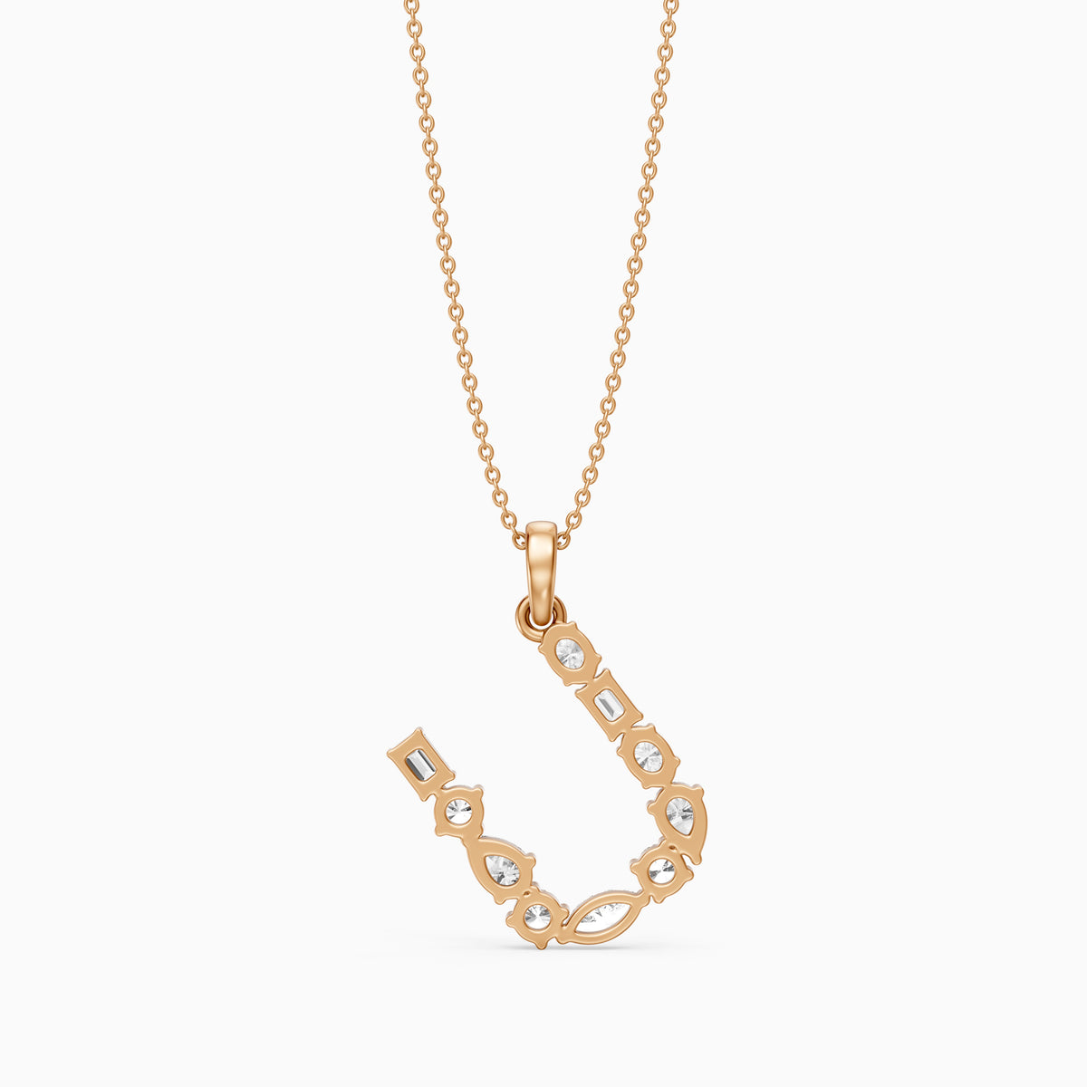 Ebba Multi Shape Lab Grown Diamond Initial U Pendant