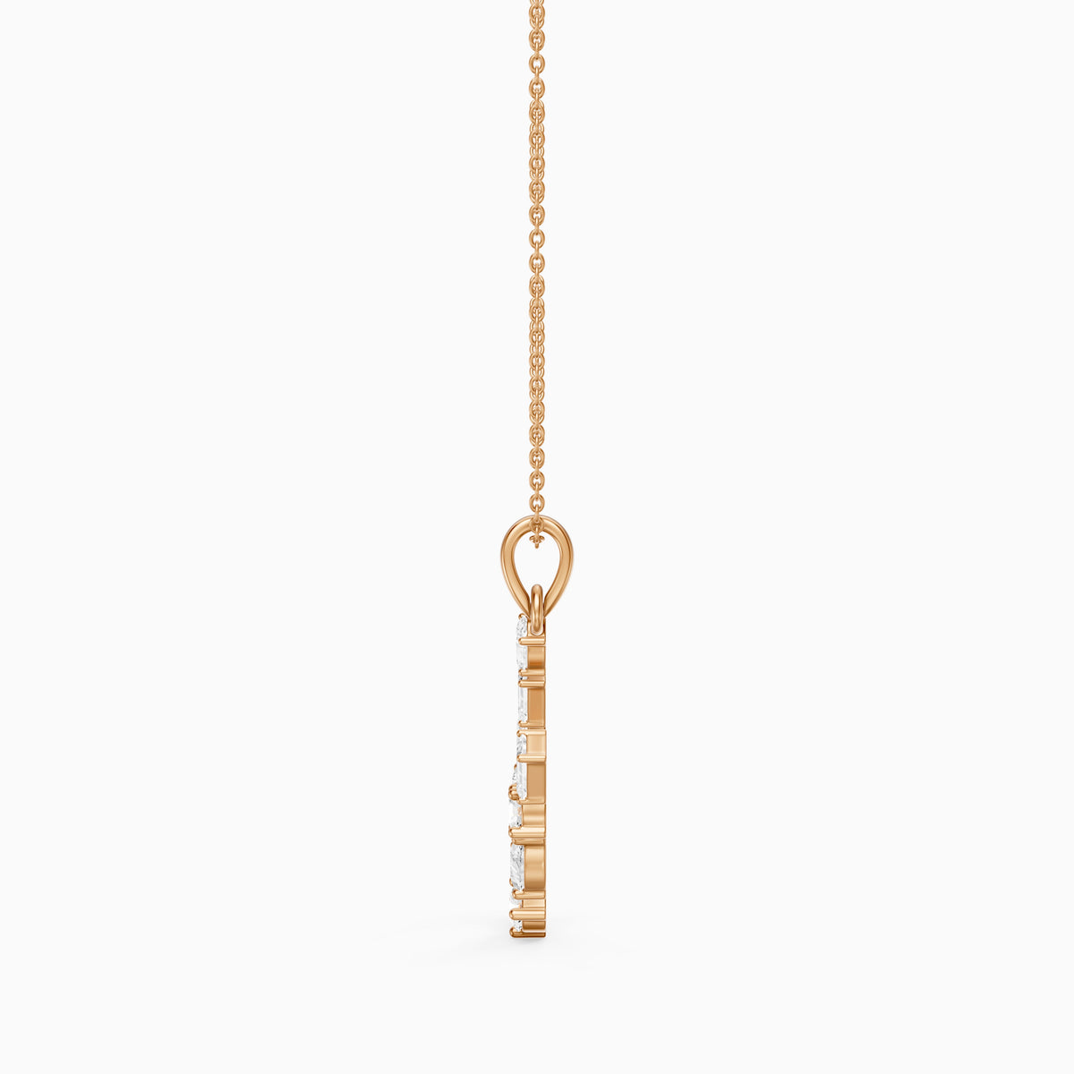 Ebba Multi Shape Lab Grown Diamond Initial U Pendant