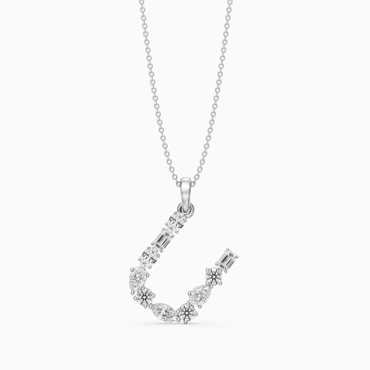 Ebba Multi Shape Lab Grown Diamond Initial U Pendant