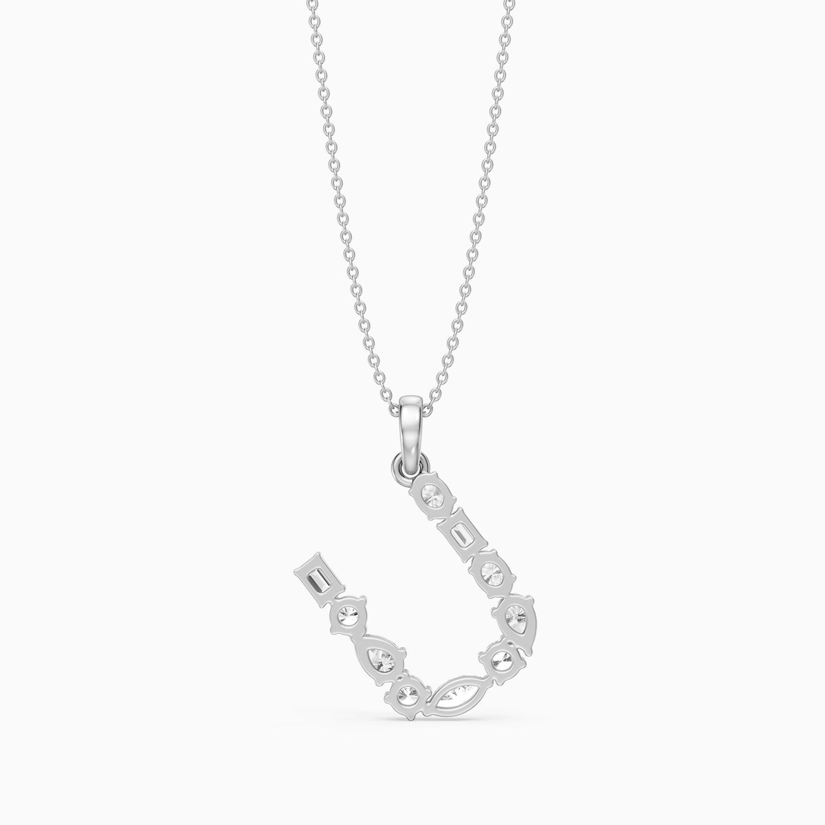 Ebba Multi Shape Lab Grown Diamond Initial U Pendant