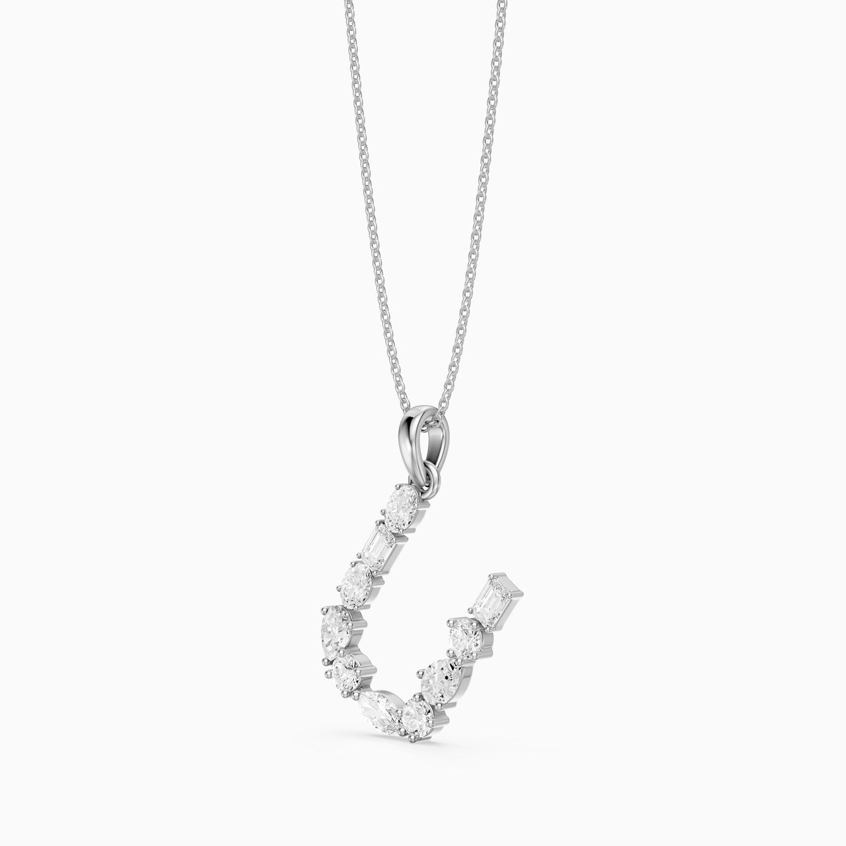 Ebba Multi Shape Lab Grown Diamond Initial U Pendant