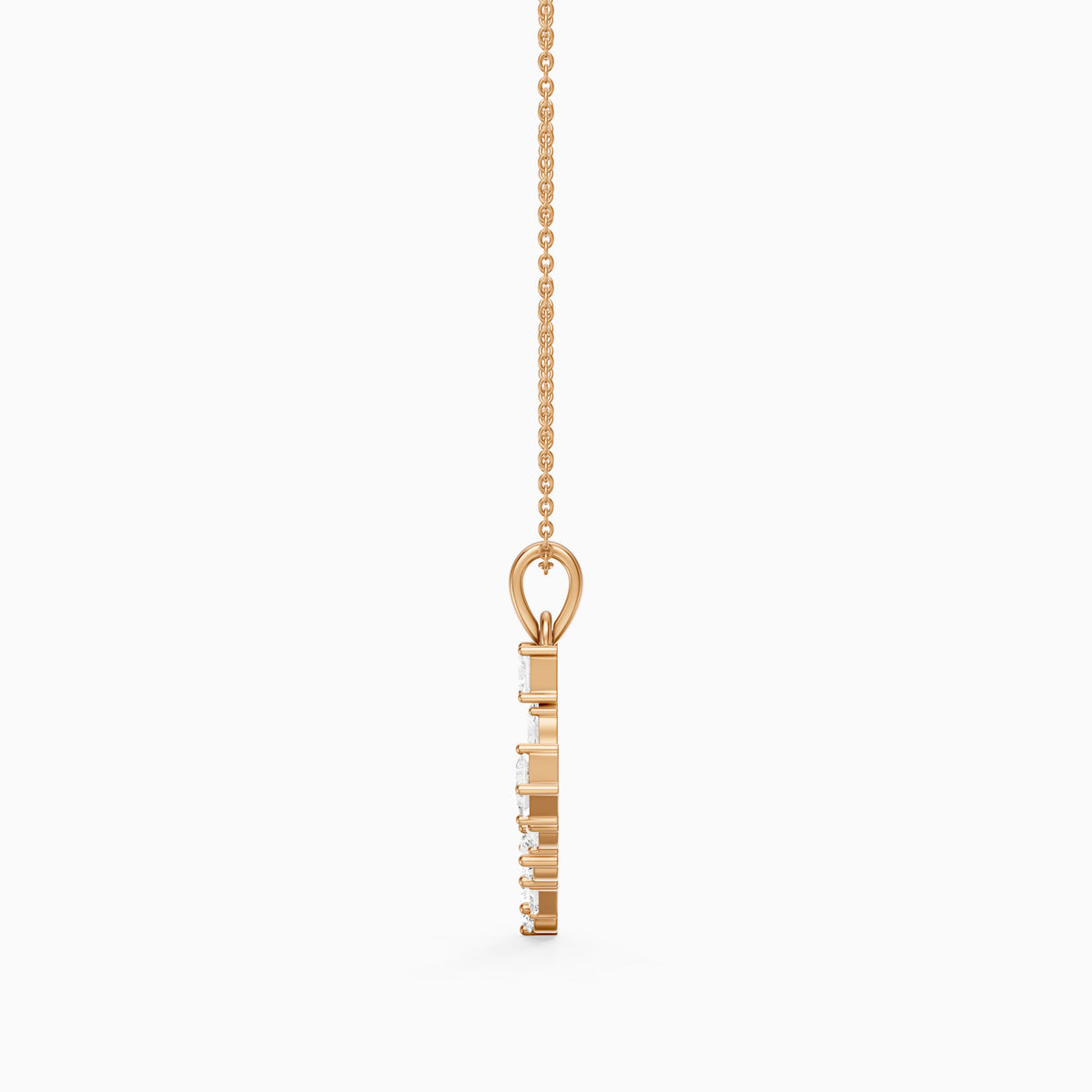 Tuva Multi Shape Lab Grown Diamond Initial V Pendant