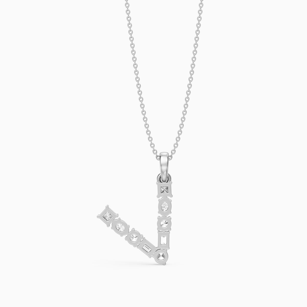 Tuva Multi Shape Lab Grown Diamond Initial V Pendant