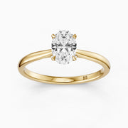 Lila Oval Lab Grown Diamond Cathedral Ring with Hidden Halo