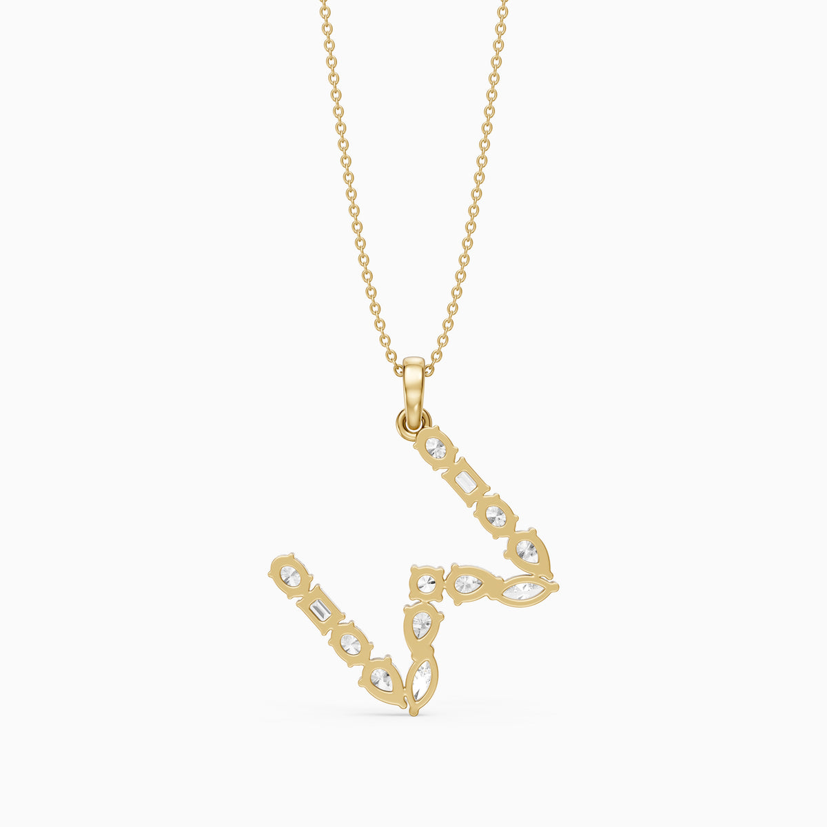 Ginevra Multi Shape Lab Grown Diamond Initial W Pendant