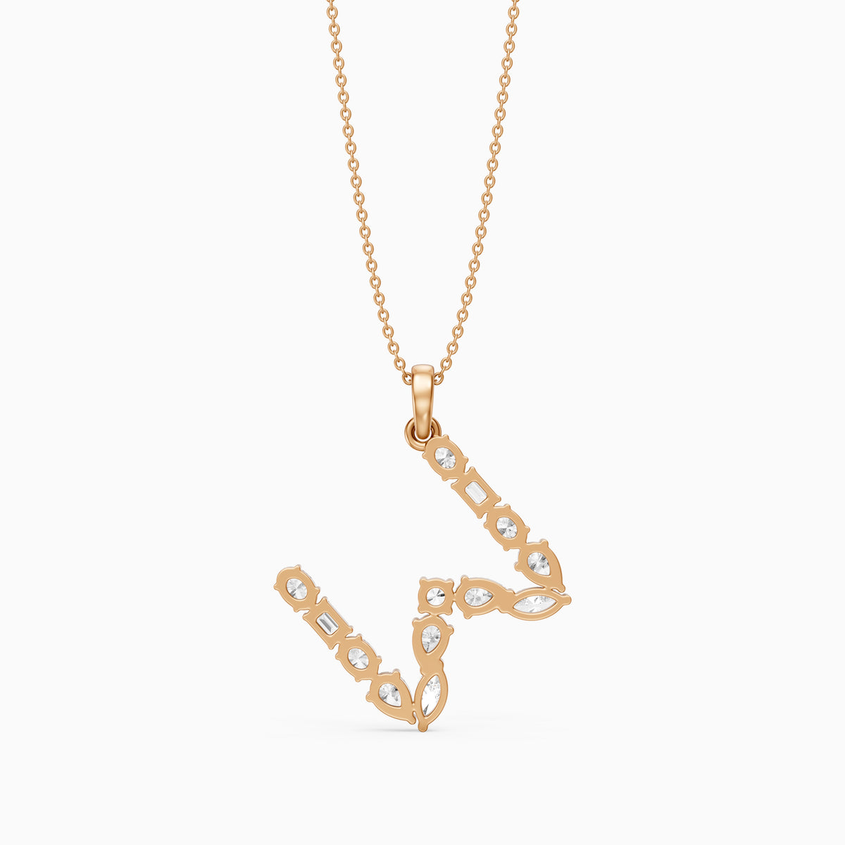 Ginevra Multi Shape Lab Grown Diamond Initial W Pendant
