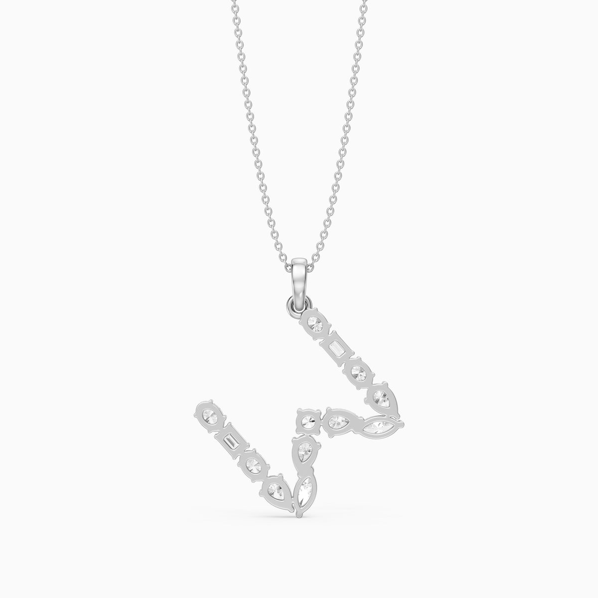 Ginevra Multi Shape Lab Grown Diamond Initial W Pendant