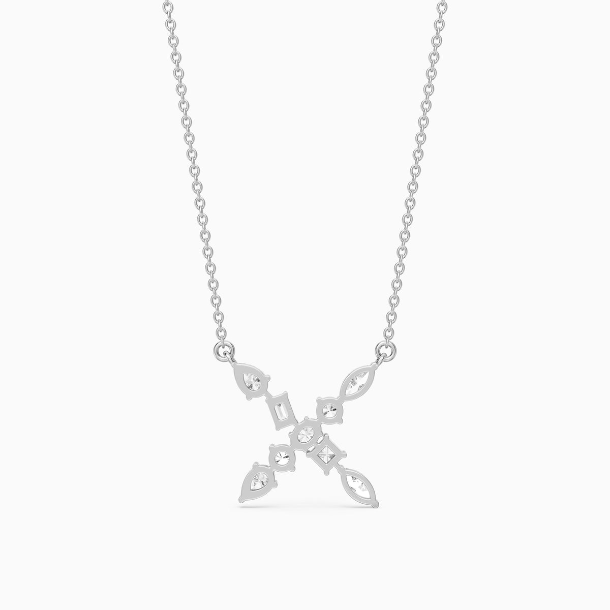Sidonie Multi Shape Lab Grown Diamond Initial X Pendant