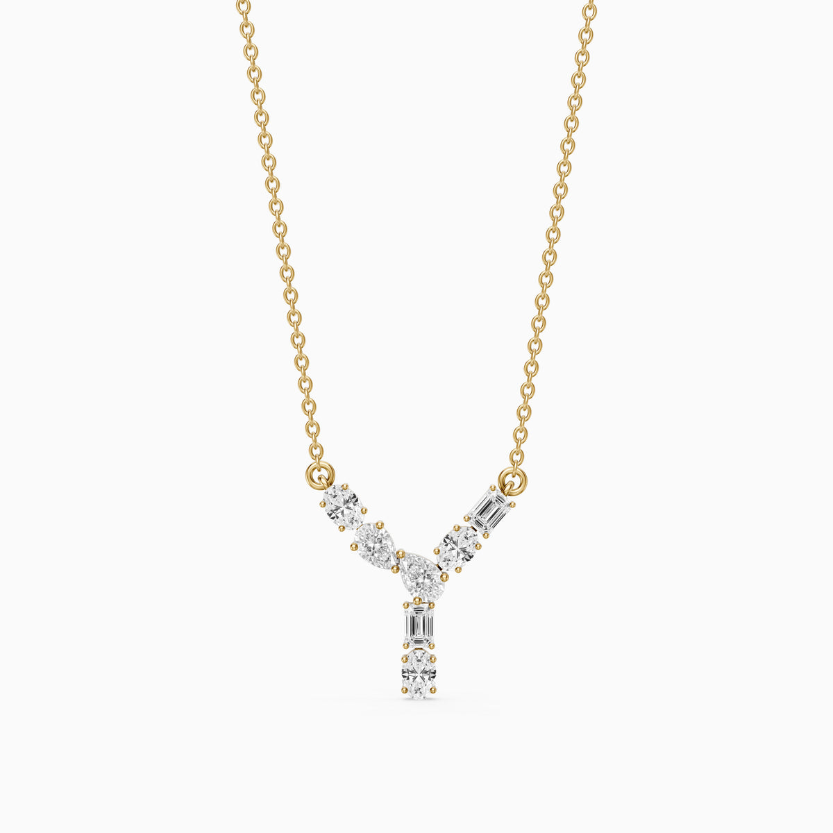 Noelia Multi Shape Lab Grown Diamond Initial Y Pendant