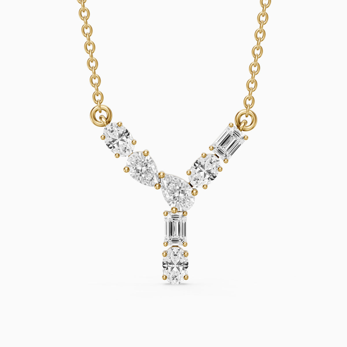 Noelia Multi Shape Lab Grown Diamond Initial Y Pendant