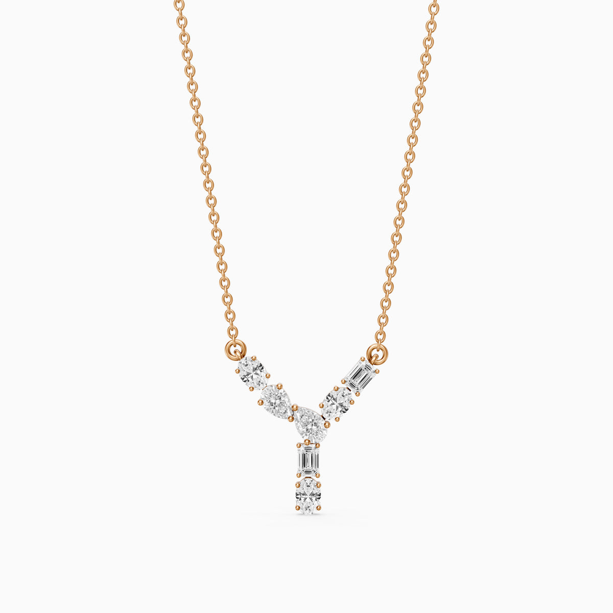 Noelia Multi Shape Lab Grown Diamond Initial Y Pendant