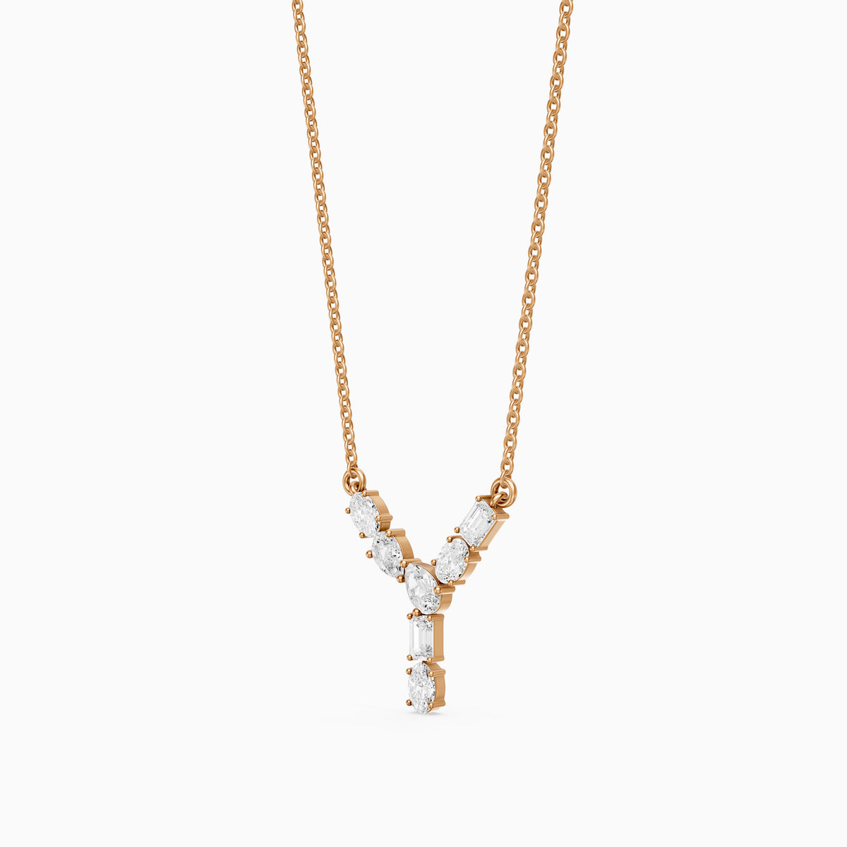 Noelia Multi Shape Lab Grown Diamond Initial Y Pendant